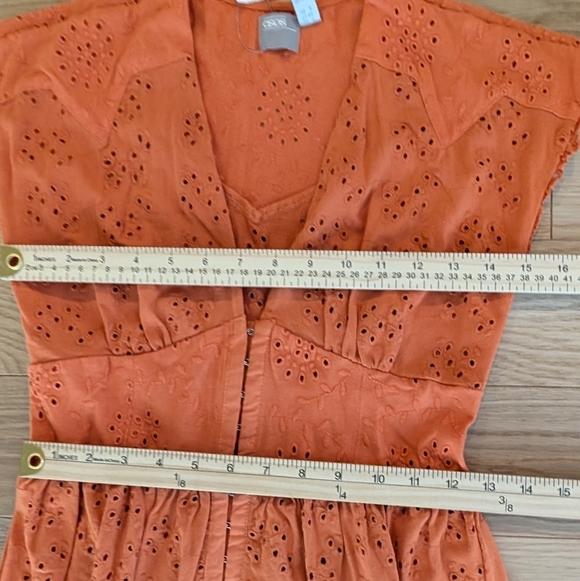 NWT ASOS Orange Midi Eyelet Dress Sz 2 - Picture 9 of 10